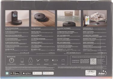 Робот-пилосос eufy X8 Pro з базою для самоочищення і функцією вологого прибирання, Twin-Turbine™ 2×4000 Па, щітка проти заплутування, лазерна навігація iPath™, для твердих підлог і килимів