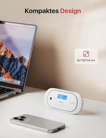 Датчик CO X-Sense з LCD дисплеєм та SBS50 базою, XC01-M, 1 шт. (сумісний з додатком через базу)
