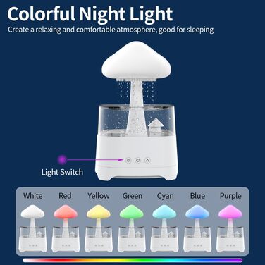 Зволожувач повітря Diffuserlove із LED-лампою для спальні, арома-дифузор, ультразвуковий, кімнатний