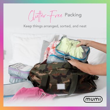 Набір органайзерів для подорожей MUMI Packing Cubes, 5 шт. для валізи та дорожніх сумок, сірий колір
