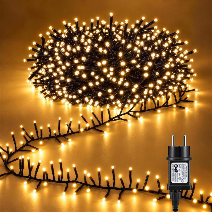 Світлодіодна гірлянда Joomer Cluster LED для вулиці, 12м, 800 LED, теплий білий колір