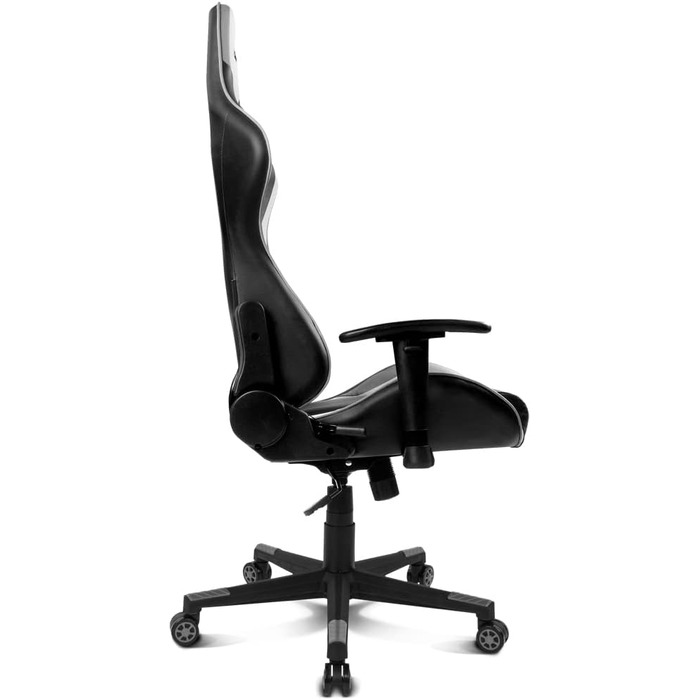 Ігрове крісло DRIFT DR175GRAY, професійне, екошкіра, 2D підлокітники, клас 4, обертальне, чорний/сірий