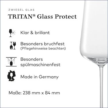 Champagnerglas Vervino від Zwiesel Glas (набір 2 шт), келих для шампанського, келих для ігристих вин, Tritan-кришталь, Made in Germany