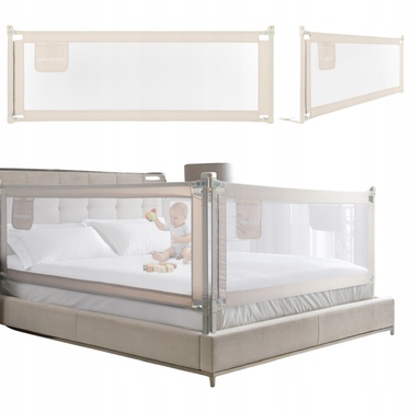 Захисна бічна стінка в ліжко Primabobo Classic 200x140 см, складна, бежева, 3 шт.