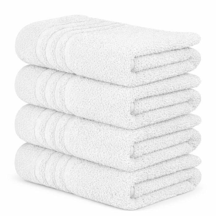 Набір рушників DecoHomeTextil з 100% бавовни, 10 предметів, білий (4 банні рушники 70x140 см) — м'які та гігроскопічні