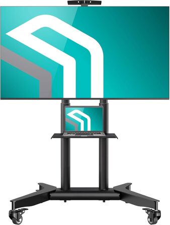 Професійна мобільна стійка для телевізора ONKRON TS1571-B, чорна, 32-75'' (до 60 кг), регульована висота, VESA 600x400, для плоских і вигнутих екранів