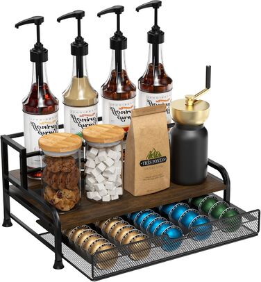 Трирівнева підставка для капсул Nespresso Vertuo з шухлядою, 40 капсул, органайзер для кави на кухню