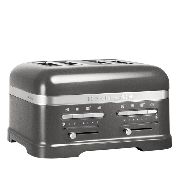 Тостер KitchenAid Artisan 5KMT2204 (Pebble Palm) на 4 тости, сріблястий