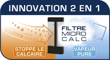 Парова праска Calor Ultimate Pure 3000 Вт, 260 г/хв, резервуар 350 мл, чорна/золота, ефект пресування