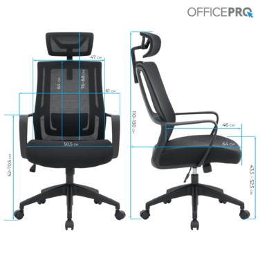 Крісло офісне OfficePro Harmony OC310-B-B-B