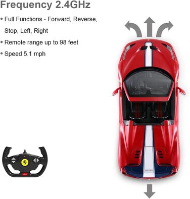 Радіокерований автомобіль Rastar Ferrari 458 Special A, червоний кабріолет 1:14 з автоматичним відкриттям/закриттям