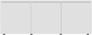vidaXL ТВ-тумба з 3 шухлядами, біла, 80x34x30 см, ДСП, низький комод для телевізора, меблі для вітальні