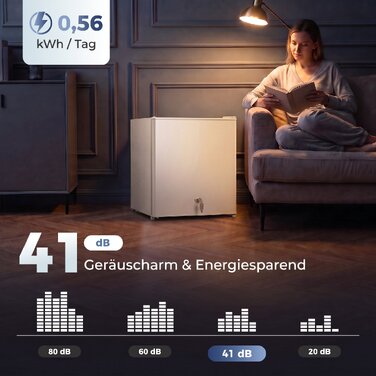 Міні-морозильна камера 35 л, електрична автономна морозильна скриня 161 Вт, 47 x 44,2 x 48,8 см, біла