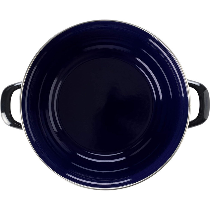 BK Indigo Каструля емальована з кришкою, 20 см, 2,5 л, керамічне антипригарне покриття без PFAS, для індукції, духовки та посудомийної машини, чорна
