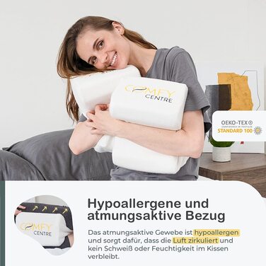 Подушка для сну на боку ComfyCentre: ортопедична подушка між колінами з піни Memory Foam - біла, без ременя