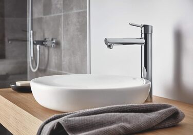 Змішувач для раковини GROHE Concetto одноручний, з QuickFix, хром (23739002) для настановних раковин