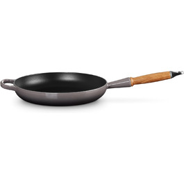 Сковорода LE CREUSET Signature з чавуну з дерев'яною ручкою 28 см, колір Flint