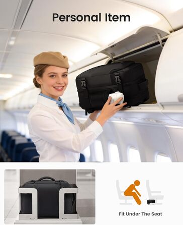 Рюкзак для ручної поклажі LOVEVOOK 40x30x20 см для Ryanair, дорожній рюкзак для ноутбука в літак, універсальна сумка для бізнесу та подорожей (Чорний)