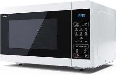 Мікрохвильова піч SHARP MS51EW, 900 Вт, 11 рівнів потужності, функція розморожування, 51,3x30,6x39,4 см, срібляста