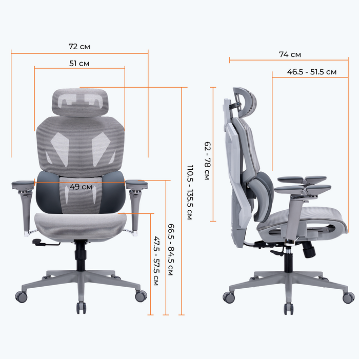 Крісло ігрове GamePro EDGE GC820MG Grey