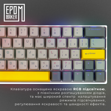 Клавіатура механічна бездротова EPOMAKER EP64 Mulan White (EP64-W-M)