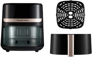 Аерофритюрниця Russell Hobbs SatisFry 4,3 л, 9 програм, Rapid AirFryer, без масла, сенсорне керування, компактна, гриль, випікання, до 200°C, модель 27610-56