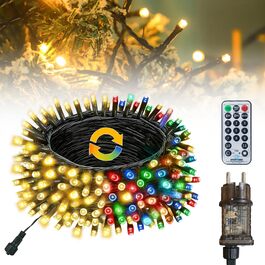 Світлодіодна гірлянда для ялинки 30м 300 LED, багатоколірна та тепло-біла, 11 режимів роботи