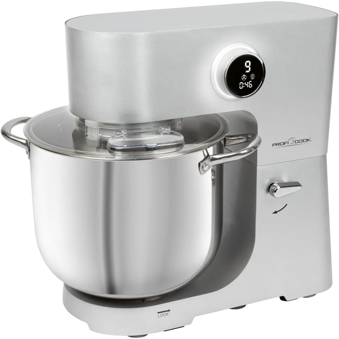 Кухонна машина ProfiCook PC KM 1254 Titan: планетарний міксер з чашею 12 л, 2500 Вт, металевим редуктором та LED-дисплеєм, для тіста до 8.5 кг