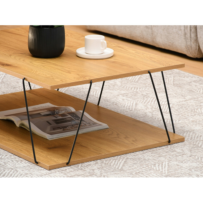 Журнальний стіл Mebel-Partner прямокутний 92 x 62 x 30,5 см, чорний дуб