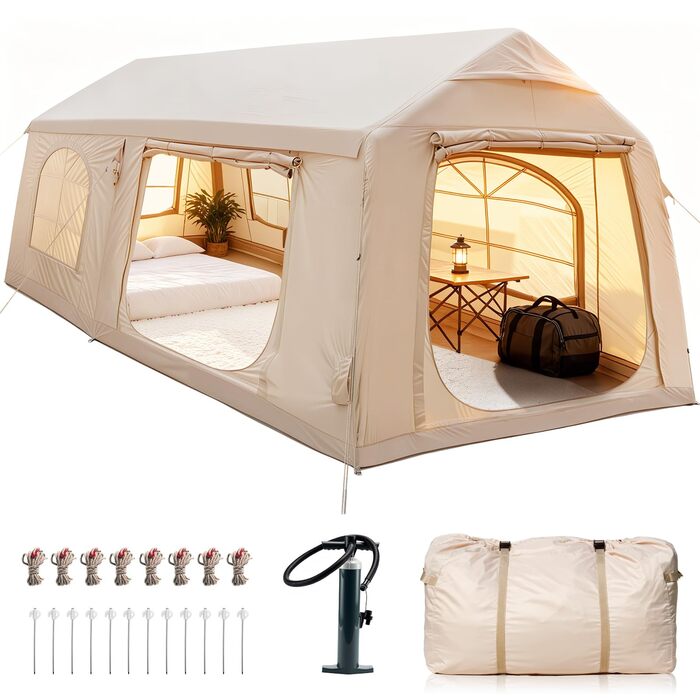Надувний намет для кемпінгу Oxford 12 осіб - Водонепроникний, Air Glamping намет для відпочинку на природі
