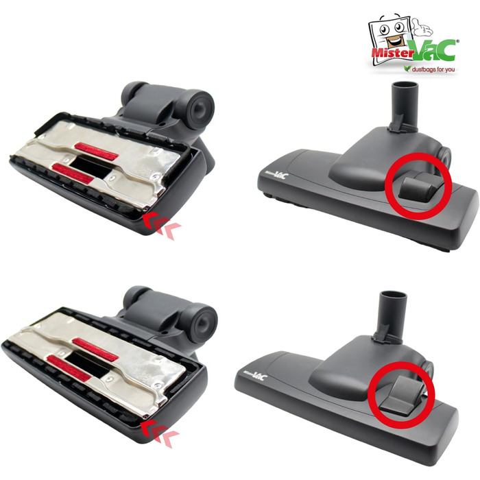 Насадка для пилососа MisterVac, підлоги, сумісна з AEG Vampyr CE 4120, змінна щітка