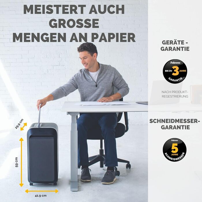 Fellowes знищувач паперу High Security (P5), офісний, Powershred LX221, Microcut, 30 л кошик, 100% без залишків, Safesense, 2000 частинок/арк (2x12 мм), 20 арк