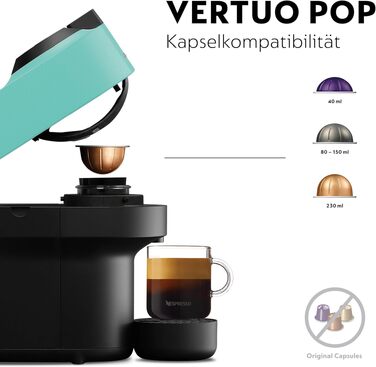 Nespresso Vertuo Pop Krups XN9204: Кавомашина капсульна, 560 мл, Aqua Mint