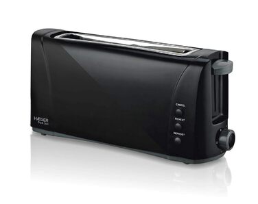 Тостер HAEGER Dark Sun 1000 Вт, багатофункціональний, 6 режимів, 2 слоти, відсік для крихт, чорний