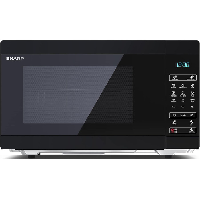 Мікрохвильова піч SHARP MS51EB, 900 Вт, 5 режимів, розмір 51,3x30,6x39,4 см, чорна, з функцією розморожування