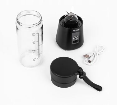 Блендер для смузі Philips HUS1025 500W з пляшкою Blend & Go 600мл, 2 швидкості, чорний