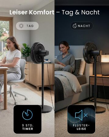 Вентилятор підлоговий Pro Breeze AirFlo Slim: 3 швидкості, 95° поворот, таймер 9 год, пульт, для дому та офісу, чорний