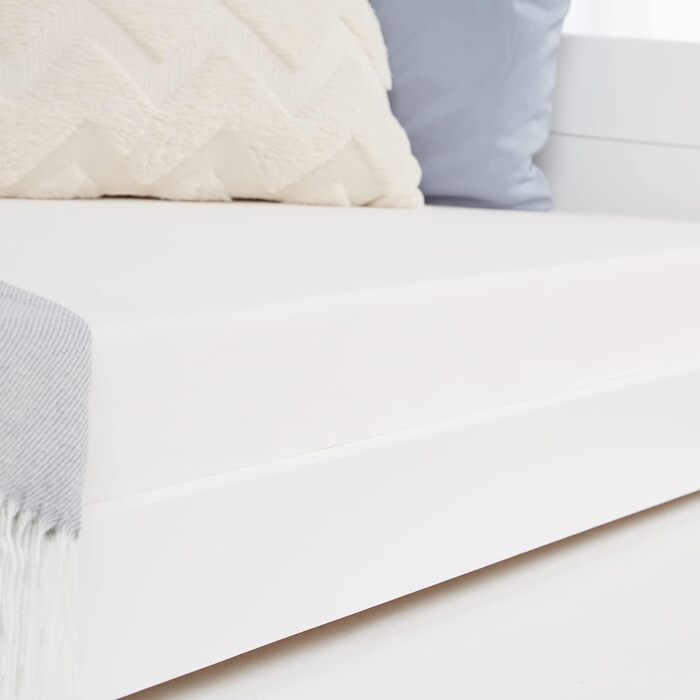 Висувне ліжко Homestyle4u 90x200 з ящиком для зберігання, з ламелями, для дітей, з дерева (сосна), білий