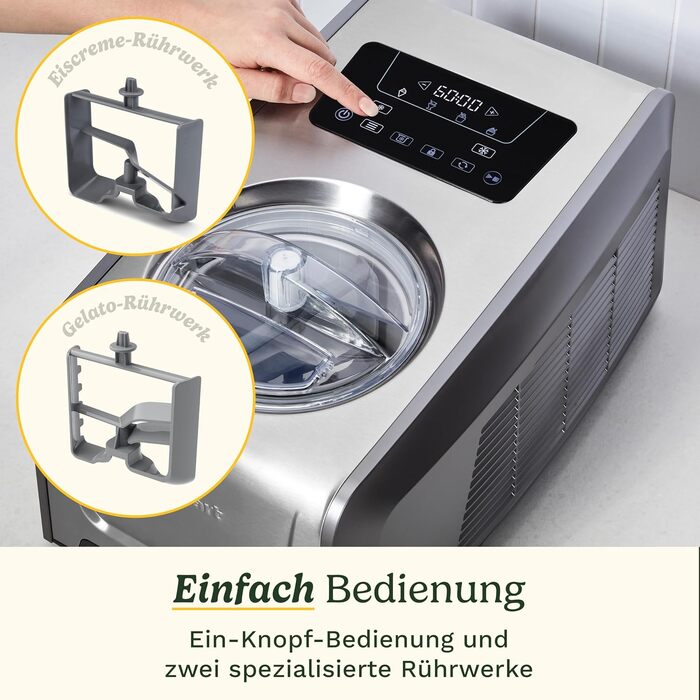 Морожениця Cuisinart FreezeEase самоохолоджувана, срібляста – для морозива, сорбету, замороженого йогурту (без попереднього заморожування, 3 режими, 40 хв)
