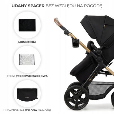 Багатофункціональний візок 3в1 Kinderkraft MOOV 2 з автокріслом MINK PRO, чорний