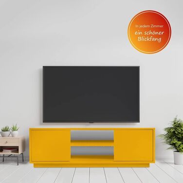 ТВ-тумба Aileenstore Eyecatcher в дерев'яному стилі, 2 двері, 2 відділення, помаранчева, комод для вітальні, підставка під телевізор