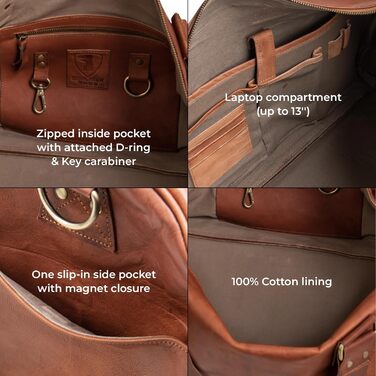Шкіряна дорожня сумка Berliner Bags Oslo 50 л, водонепроникна, з відділенням для взуття, для чоловіків і жінок