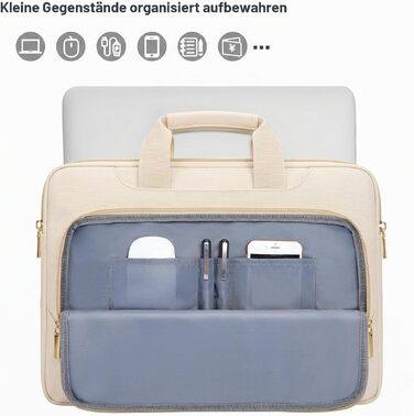Сумка для ноутбука MOSISO Puffy 15-15.6 дюймів, м'яка плечова сумка для навчання та роботи (Колір: Пісочний)