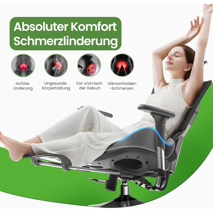 Подушка для сидіння з піни Memory Foam A-Pce: для офісного крісла, дому та авто, ергономічна, сіра