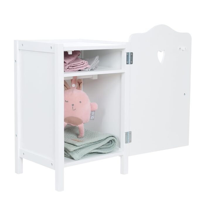 Дитяча шафа для лялькового одягу Peppa Pig, дерев'яна, біла, з малюнком з мультсеріалу, меблі для ляльок, для зберігання аксесуарів
