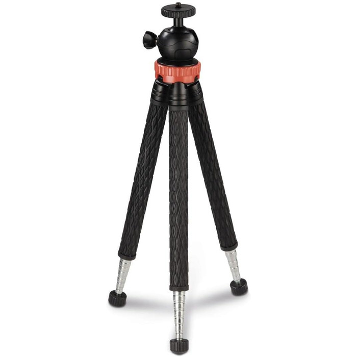 Штатив Hama Traveller Pro 4620, трипод для смартфона, 23-105 см, 1/4'', чорний/сріблястий/червоний