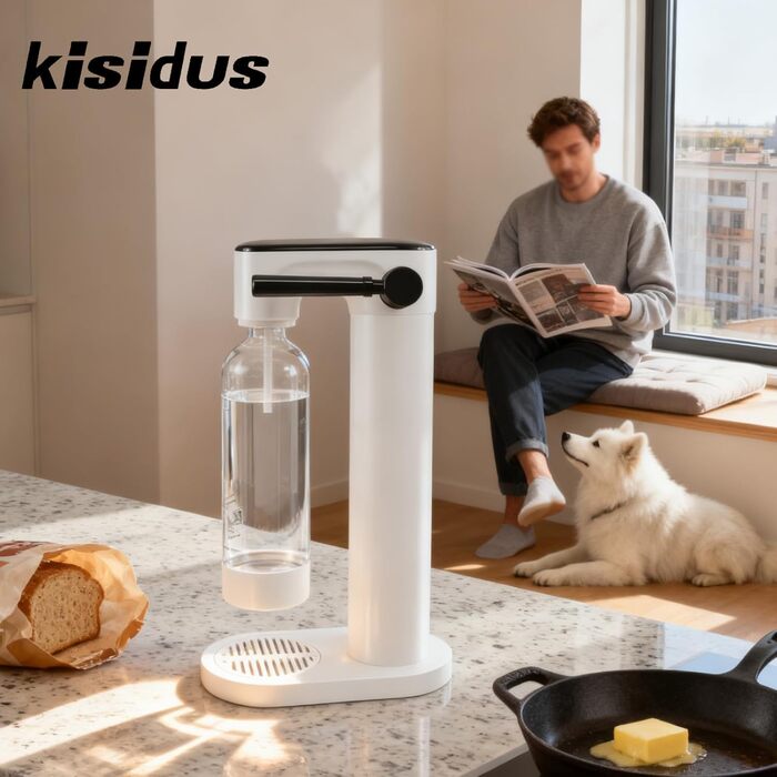 Сифон для газування води Sodastream з пляшкою 1 л, чорний (висота 42,3 см)