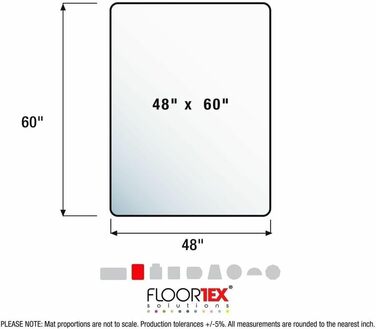 Прозорий прямокутний килимок Cleartex 152x122x0,3 см для підлоги, захисний пластиковий мат для офісного крісла