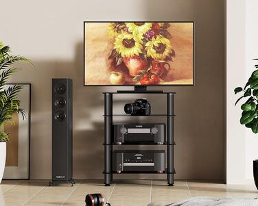 Тумба для ТВ та Hi-Fi FITUEYES, скло і алюміній, 600x455x762 мм