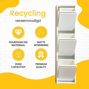 Смітник для кухні VEEHAUS з кришками, нержавіюча сталь, білий, 2×15 л (30 л) — стильний багатофункціональний контейнер для сміття
